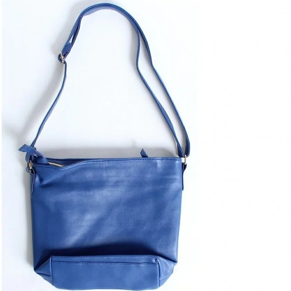 Carla Faustini Made in Italy Blue Crossbody Shoulder Handbag, NWT